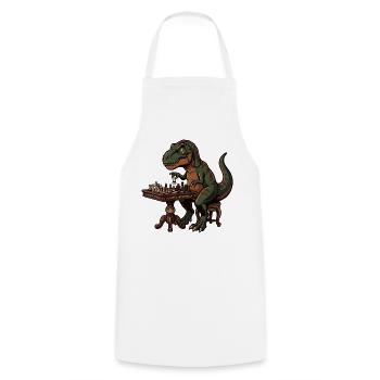 T-Rex plays chess - Cooking Apron - white - Front - AI Model Male 185 dark (185cm)