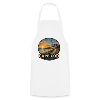 Cape Cod Massachusetts Vacation Beach Lighthouse - Cooking Apron - white - Front - AI Model Male 185 dark (185cm)