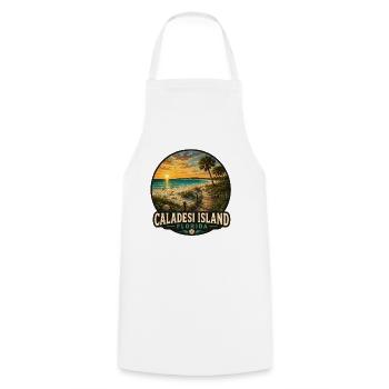 Caladesi Island Vacation Beach Sea Florida - Cooking Apron - white - Front - AI Model Male 185 dark (185cm)