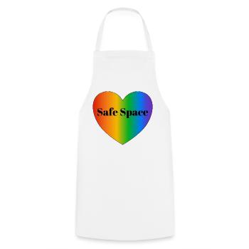 Espace sûr drapeau de la fierté LGBT - Tablier de cuisine - blanc - Devant - AI Model Male 185 dark (185cm)