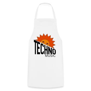 Soleil endormi brillait d’yeux vigilants - Tablier de cuisine - blanc - Devant - AI Model Male 185 dark (185cm)