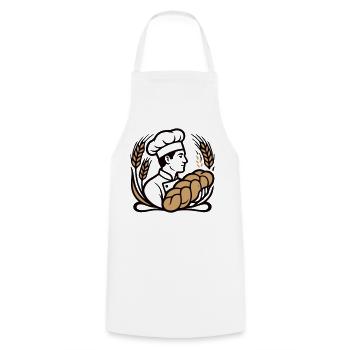 Baecker Hefezopf Logo - Cooking Apron - white - Front - AI Model Male 185 dark (185cm)