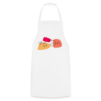 Lineart crab with color background - Cooking Apron - white - Front - AI Model Male 185 dark (185cm)