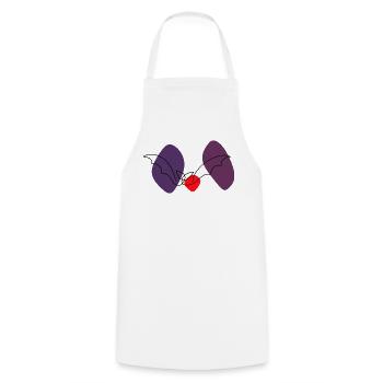Chauve-souris en art linéaire avec fond coloré - Tablier de cuisine - blanc - Devant - AI Model Male 185 dark (185cm)