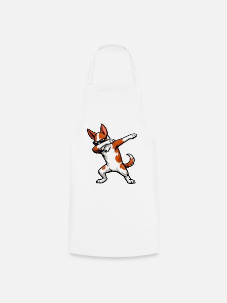 Dabbing Podenco Ibicenco - Kochschürze - Weiß