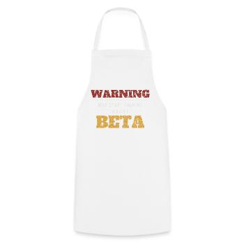 Warning Talks About Beta - Cooking Apron - white - Front - AI Model Male 185 dark (185cm)