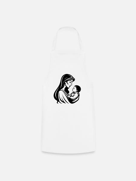 Mutter und Baby - Kochschürze - Weiß