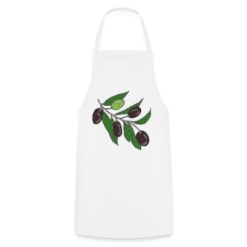 Olive branch vector print - Cooking Apron - white - Front - AI Model Male 185 dark (185cm)