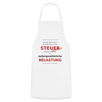 Steuer Spruch - Steuer absetzen - Kochschürze - Weiß - Vorne - AI Model Male 185 dark (185cm)