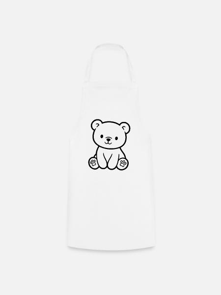 Niedlicher Teddybär für Babys und Kinder - Kochschürze - Weiß
