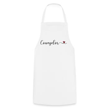 Conseiller au cœur - Tablier de cuisine - blanc - Devant - AI Model Male 185 dark (185cm)