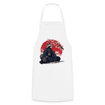 Raccoon Kendo Karate Judo Akido Martial Arts - Cooking Apron - white - Front - AI Model Male 185 dark (185cm)