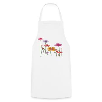 Colorful Wildflowers - Cooking Apron - white - Front - AI Model Male 185 dark (185cm)