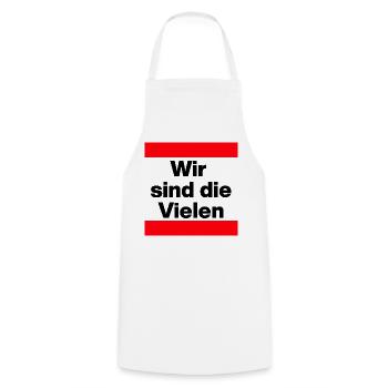 WIR SIND DIE VIELEN, DEMOKRATIE, NIE WIEDER NO AFD - Kochschürze - Weiß - Vorne - AI Model Male 185 dark (185cm)