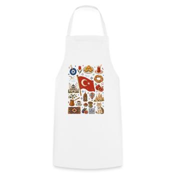 Turkey | Bosphorus, Enjoyment & Tradition - Cooking Apron - white - Front - AI Model Male 185 dark (185cm)