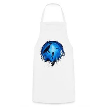 The Ocean Is Calling Deep Sea Diver Whale Shark - Cooking Apron - white - Front - AI Model Male 185 dark (185cm)