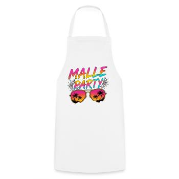 Malle Party Outfit Mallorca Summer Holiday - Cooking Apron - white - Front - AI Model Male 185 dark (185cm)