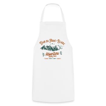 Tour du Mont-Blanc TMB Adventure Randonnée Alpes - Tablier de cuisine - blanc - Devant - AI Model Male 185 dark (185cm)