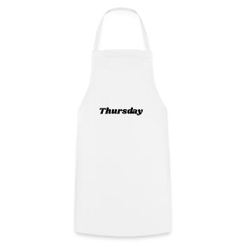 Jeudi – Lettrage noir - Tablier de cuisine - blanc - Devant - AI Model Male 185 dark (185cm)
