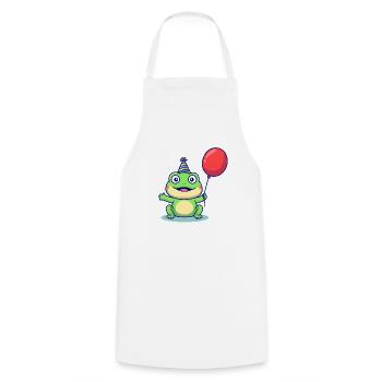 Party Frog with Balloon - Cooking Apron - white - Front - AI Model Male 185 dark (185cm)