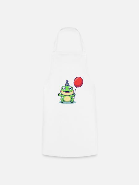 Partyfrosch mit Ballon - Kochschürze - Weiß