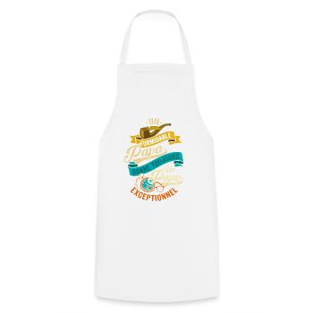 Formidable Papa Papy Exceptionnel Cadeau - Tablier de cuisine - blanc - Devant - AI Model Male 185 dark (185cm)