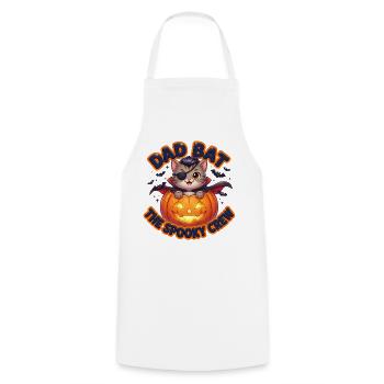 Papa Chauve-souris L’Équipage Effrayant - Tablier de cuisine - blanc - Devant - AI Model Male 185 dark (185cm)