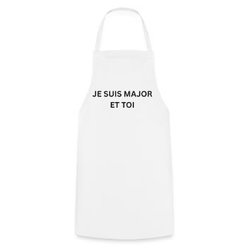 Major super pouvoir homme - Tablier de cuisine - blanc - Devant - AI Model Male 185 dark (185cm)