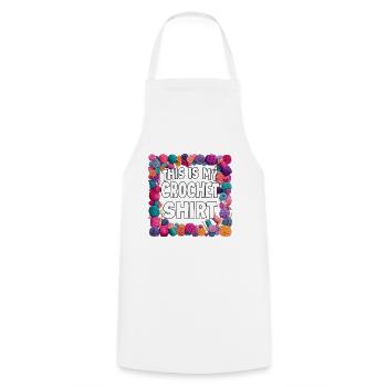 Mon t-shirt au crochet qui dit - Tablier de cuisine - blanc - Devant - AI Model Male 185 dark (185cm)