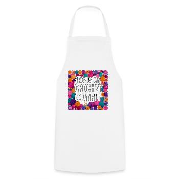 This Is My Crochet Outfit - Cooking Apron - white - Front - AI Model Male 185 dark (185cm)
