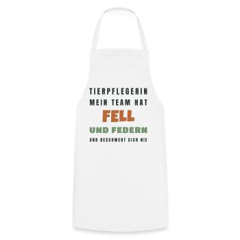 Tierpflegerin Mein Team hat Fell und Federn - Kochschürze - Weiß - Vorne - AI Model Male 185 dark (185cm)
