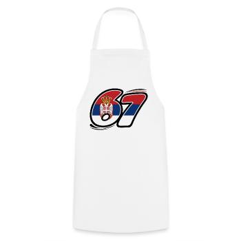 67 Édition Serbie - Tablier de cuisine - blanc - Devant - AI Model Male 185 dark (185cm)