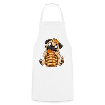 Carlin avec des pancakes Dessin animé drôle - Tablier de cuisine - blanc - Devant - AI Model Male 185 dark (185cm)