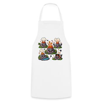 Fun volcanoes with lava delights - Cooking Apron - white - Front - AI Model Male 185 dark (185cm)