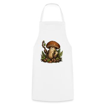 Mooshroom Guardian of the Forest - Cooking Apron - white - Front - AI Model Male 185 dark (185cm)