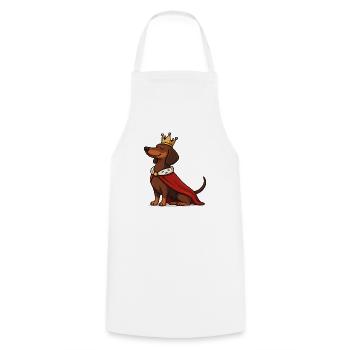 Proud Dachshund with Crown – Royal Dog - Cooking Apron - white - Front - AI Model Male 185 dark (185cm)