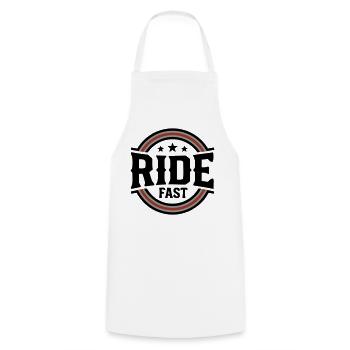 Ride Fast Abzeichen Logo - Kochschürze - Weiß - Vorne - AI Model Male 185 dark (185cm)