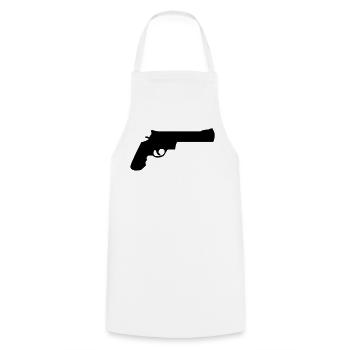 weapon - Cooking Apron - white - Front - AI Model Male 185 dark (185cm)