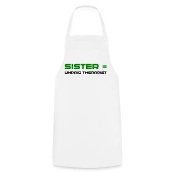Green Bold Sister Typografie - Kochschürze - Weiß - Vorne - AI Model Male 185 dark (185cm)