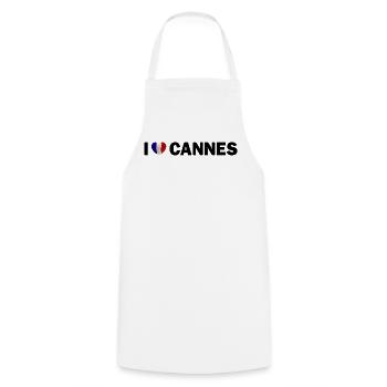 I love Cannes France - Cooking Apron - white - Front - AI Model Male 185 dark (185cm)