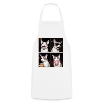 Cats Cornish Rex Cat - Cooking Apron - white - Front - AI Model Male 185 dark (185cm)