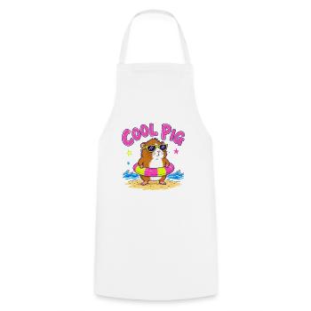 Cool Guinea Pig Sunglasses Summer Fun - Cooking Apron - white - Front - AI Model Male 185 dark (185cm)