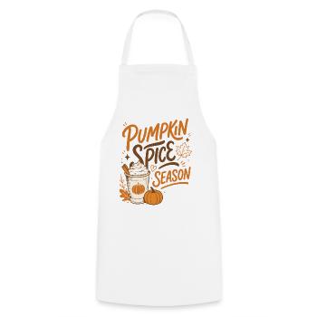 Pumpkin Spice Season - Herbst Saison  - Kochschürze - Weiß - Vorne - AI Model Male 185 dark (185cm)