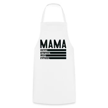 Strong Mama Values - Cooking Apron - white - Front - AI Model Male 185 dark (185cm)