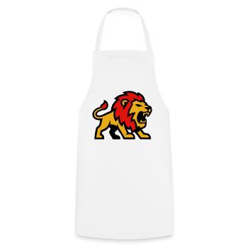 Löwe Maskottchen Wappen Logo - Kochschürze - Weiß - Vorne - AI Model Male 185 dark (185cm)