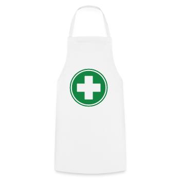 Premiers secours verts inter-soins médicaux d’urgence - Tablier de cuisine - blanc - Devant - AI Model Male 185 dark (185cm)