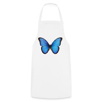 Blue Morpho Butterfly Realistischer Stil - Kochschürze - Weiß - Vorne - AI Model Male 185 dark (185cm)