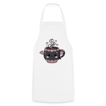Kawaii Grusel-Tasse mit Flügeln - Kochschürze - Weiß - Vorne - AI Model Male 185 dark (185cm)