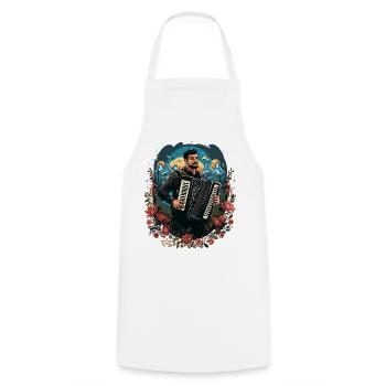 Akkordeon-Musiker Ziehharmonika-Spieler Akkordeon - Kochschürze - Weiß - Vorne - AI Model Male 185 dark (185cm)