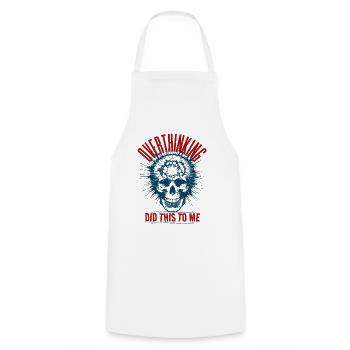 Overthinking - Cooking Apron - white - Front - AI Model Male 185 dark (185cm)